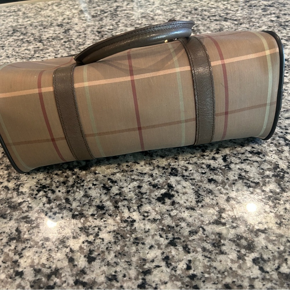 Authentic Burberry Plaid Vintage Handbag with Dark Brown Accents - Picture 12 of 13